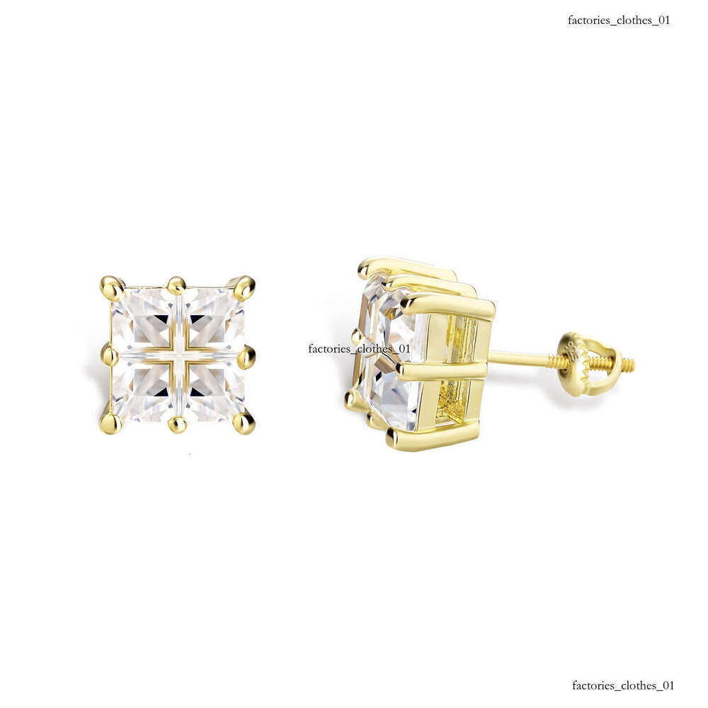 INS Hip-Hop Square Zircon Unisex Fashion Personality Simple Earrings Jewelry