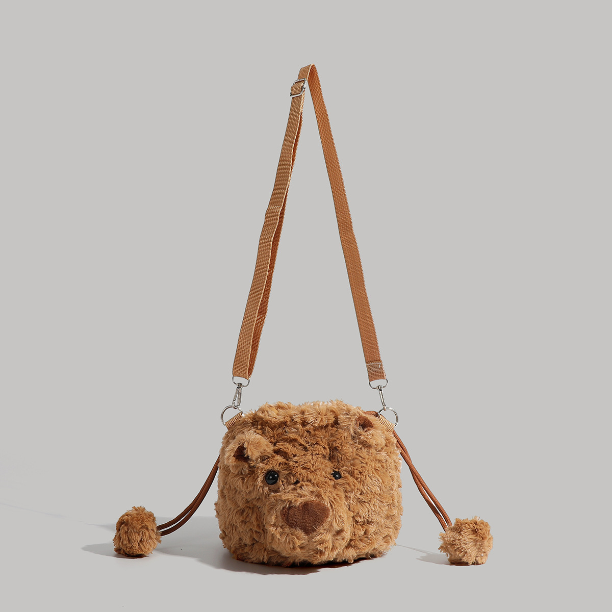 Cute Plush Single Shoulder for Women Barcelona Bear Head Crossbody Bag ddmymoon