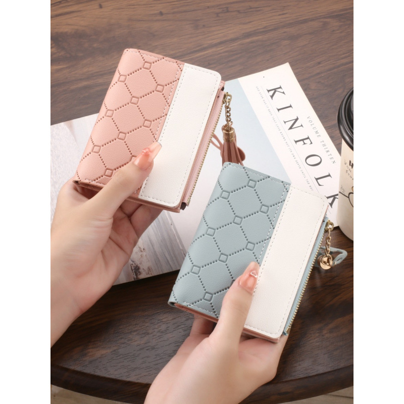 Women's European And American Luxury Bag Style Small Wallet Short Zipper 80% Off Embossed Women's Wallet Korean Version For Cross-border Ama