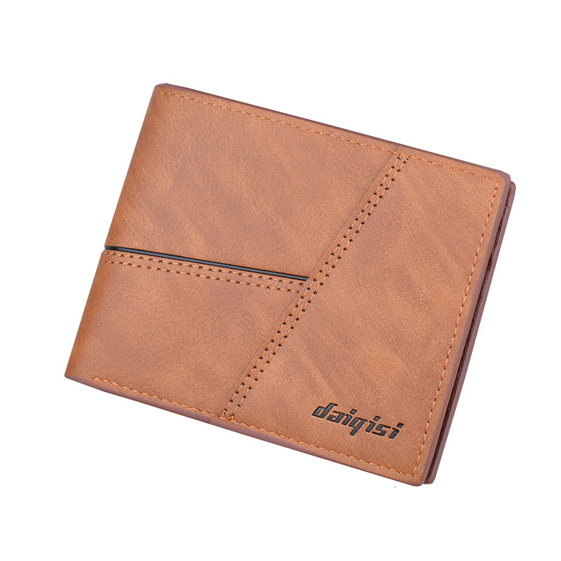New Men's Wallet Short Wallet Luxury Bag Multi-card Slots Fashion Casual Money Designer Bag Clip For Young Men Thin Spliced Soft Leather Wallet