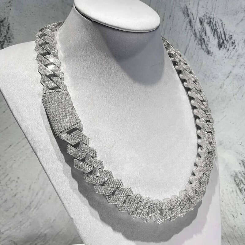 moissanite necklace designer jewelry cuban k chain Iced Out Pass Dia Tester Sterg Sier Necklace Vvs Moissanite chains for men necklaces
