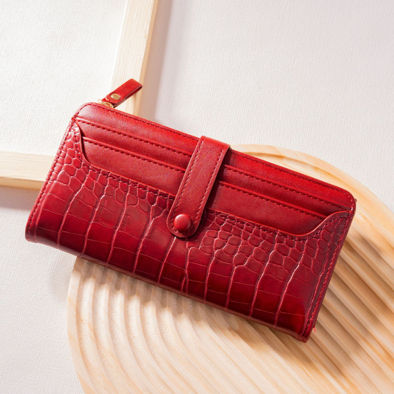New Korean Style Luxury Bag Women's Wallet Long Fashion Clutch Alligator Pattern Zipper Buckle Creative Light Luxury Wallet For Women