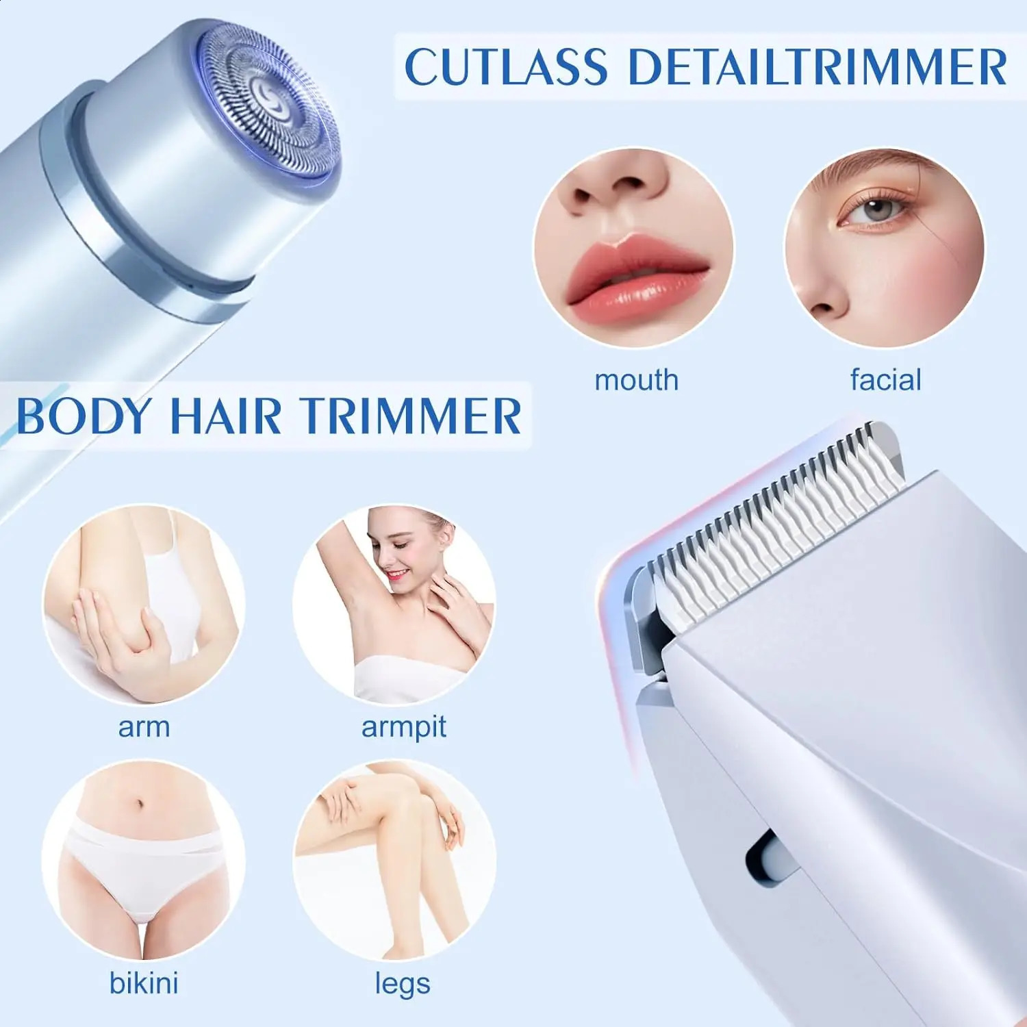 Electric Razor for Women Body Epilator Bikini Trimmer Woman Electric Shaver for Bikini Leg Face Mustache Painless Hair Removal 250805