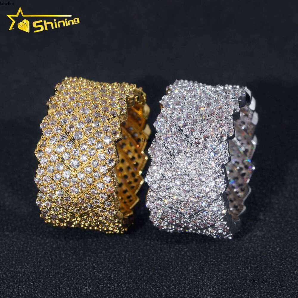 Wholesale Price Fashion Jewelry Iced Out Brass CZ Dia Ring Gold Plated Men Women Hip Hop Finger Rings