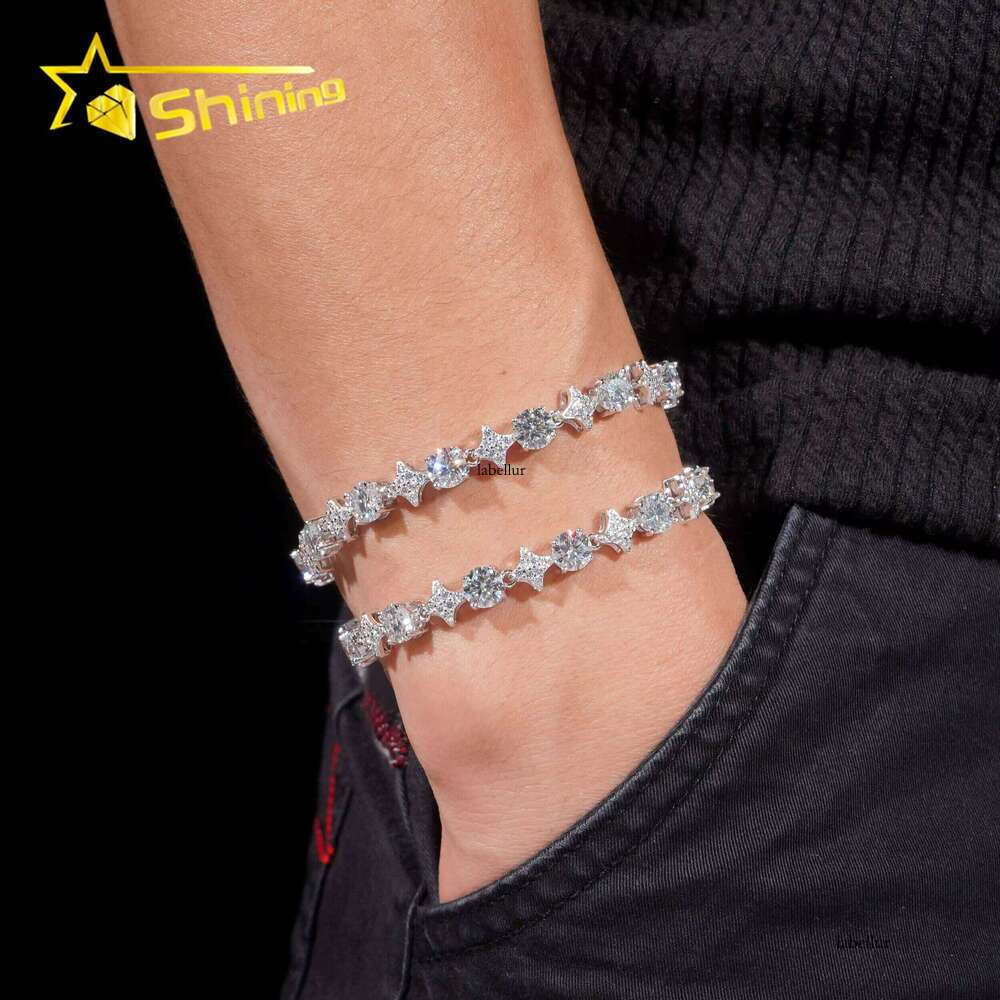 New Design Sterling Sier Gold Plated VVS Moissanite Pass Dia Test Sparkling Bracelet