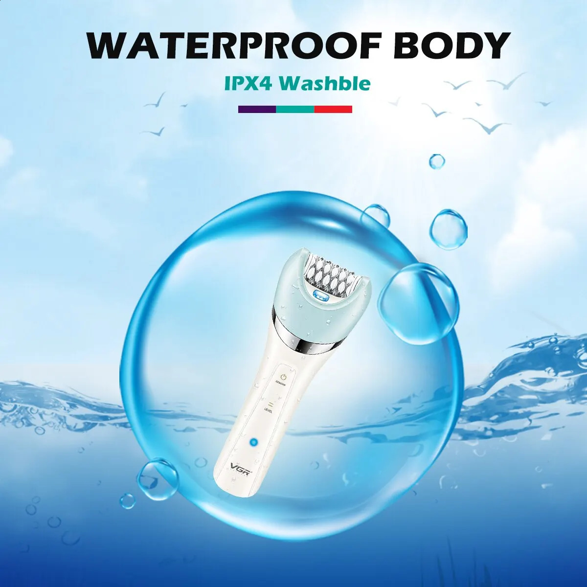 VGR Epilator 5 In 1 Electri Women Epilator Female Shaver Leg Body Hair Remover Lady Bikini Trimmer Cleaning Massage V-703 250805