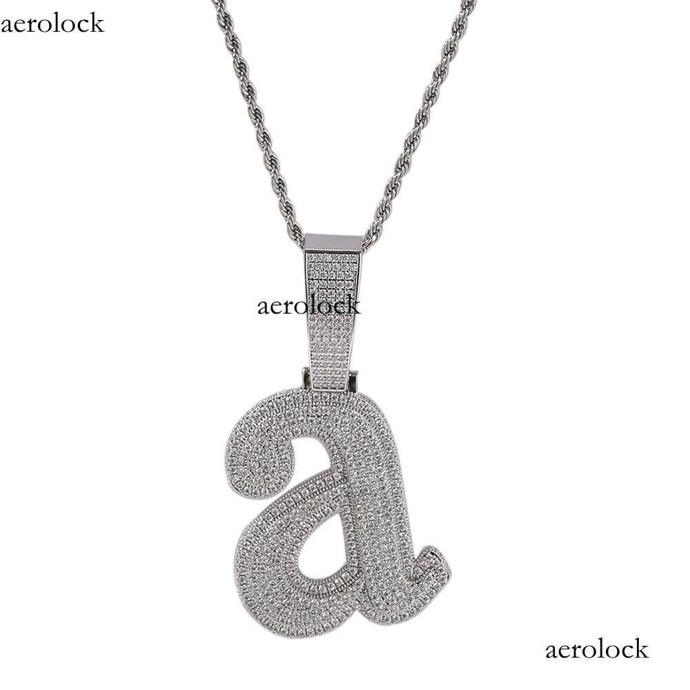 Hip Hop Necklace Letter A Fashion Trend Kendrick Lamar Style Sterling Silver Inlaid Moissanite chain Creative Pendant