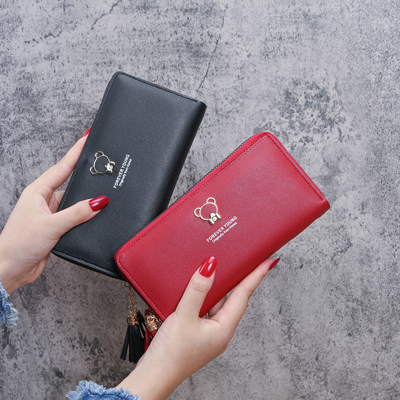 2025 New 70% Off Long Wallet Women's Clutch Fashion Korean Style Luxury Bag Bear Zipper Wallet Bag