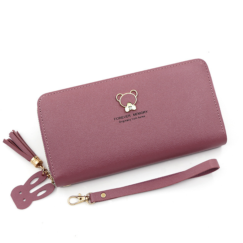 New Women's Wallet Long Zipper Bag Korean Style Girly PU Wallet Coin Luxury Bag Purse Zipper Bag Card Holder Wholesale