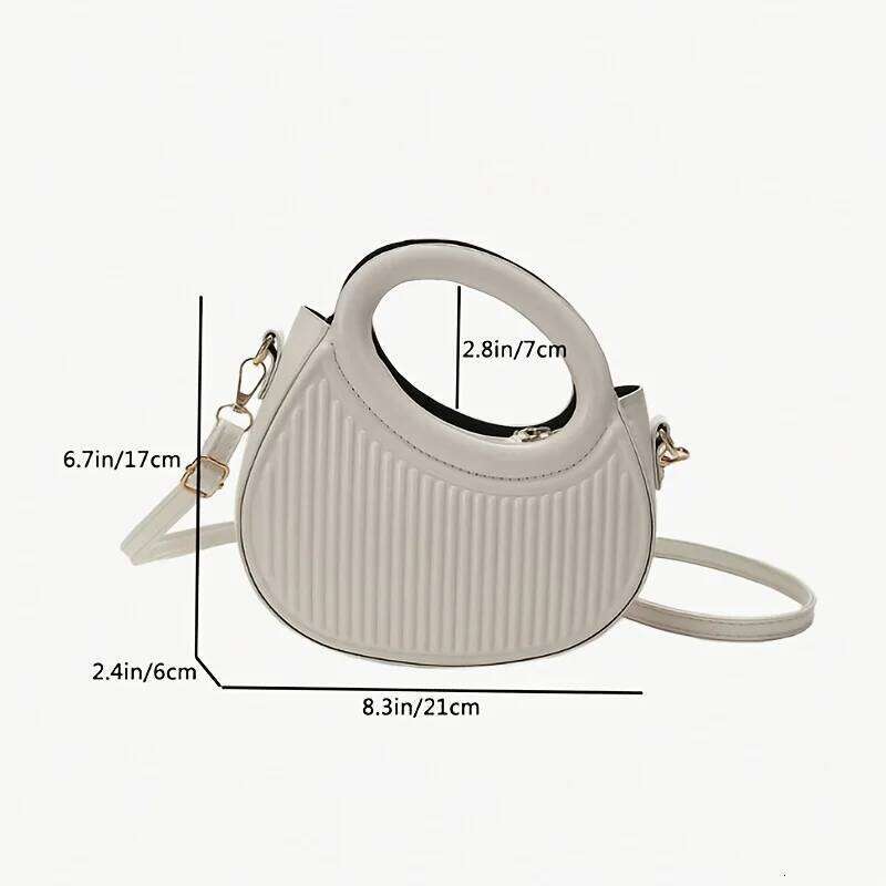 Chic Stripe Design Crossbody Bags Women Elegant Synthetic Leather Handbag, Purse, Look Shoulder Bag For Everyday Use
