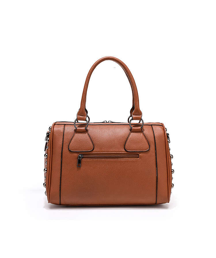 Designer Bags Women's Autumn Winter New Fashion Skull Punk Studded Boston Handbag,Luxury Shoulder Crossbody Large Bag,Hot selling party handbag