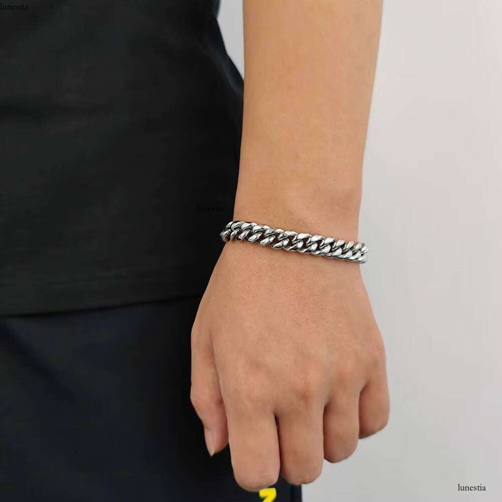 NUOYA Popular 10MM Hip Hop Jewelry Gold Plating Stainless Steel Miami Cuban Link Chains Bracelet Men