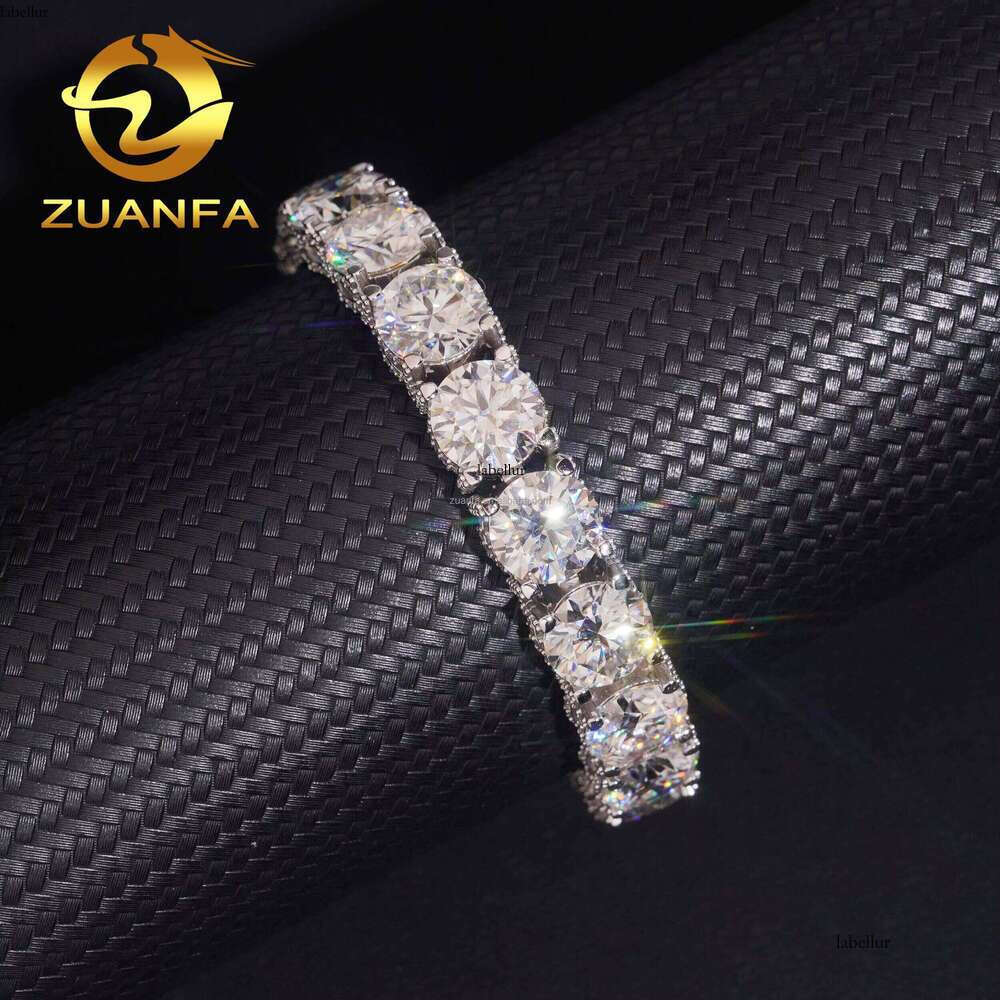 Fashion Style Luxurious Rapper Jewelry 10Mm Big S Sier Iced Out Hip Hop Vvvs1 Silicon Cluster Tennis Bracelet