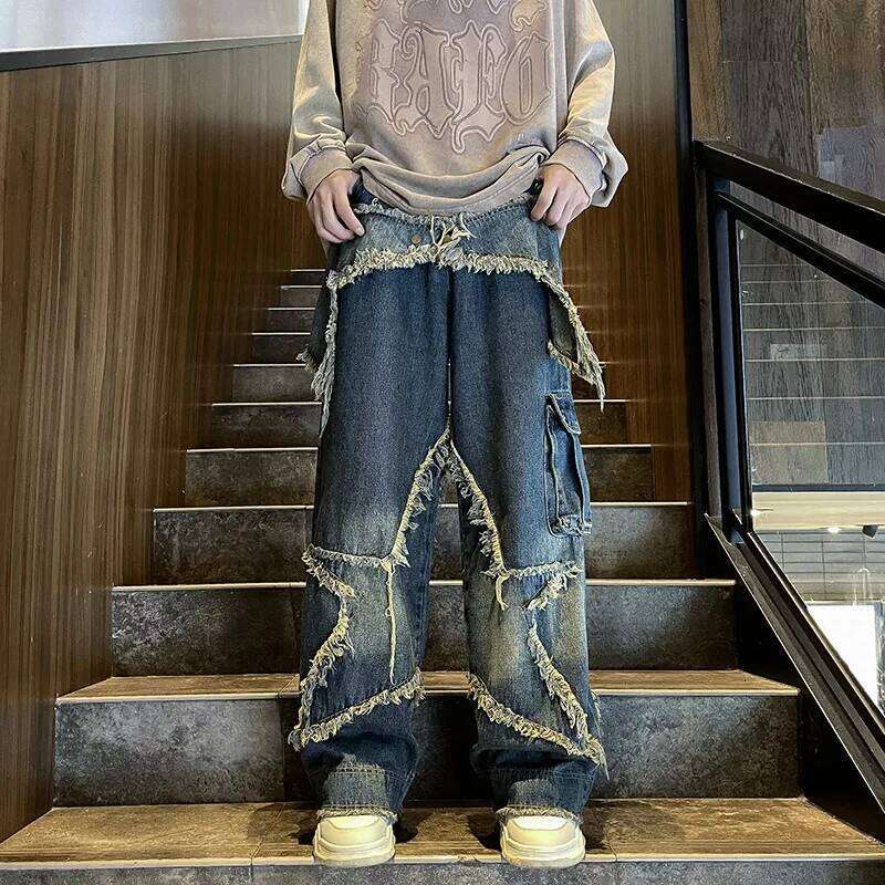 Streetwear Big Star Edge Jeans Cargo Men Women Clothing Y2K Loose Hip Hop Wide Leg Pants Haruku Casual Denim Trousers