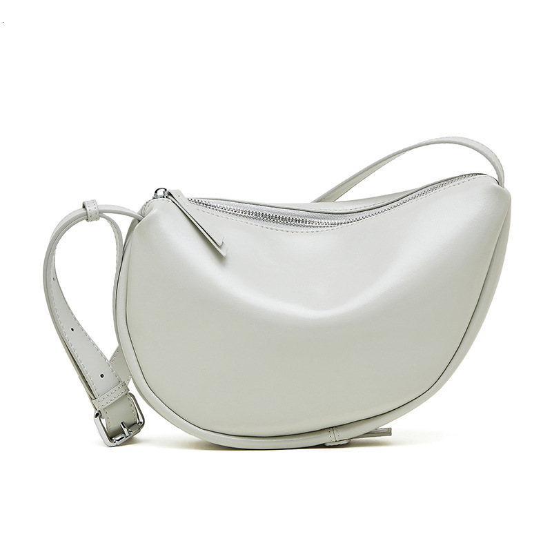 New Women's Genuine Leather Dumpling Lazy Style Crescent Large Capacity Shoulder Crossbody Bag