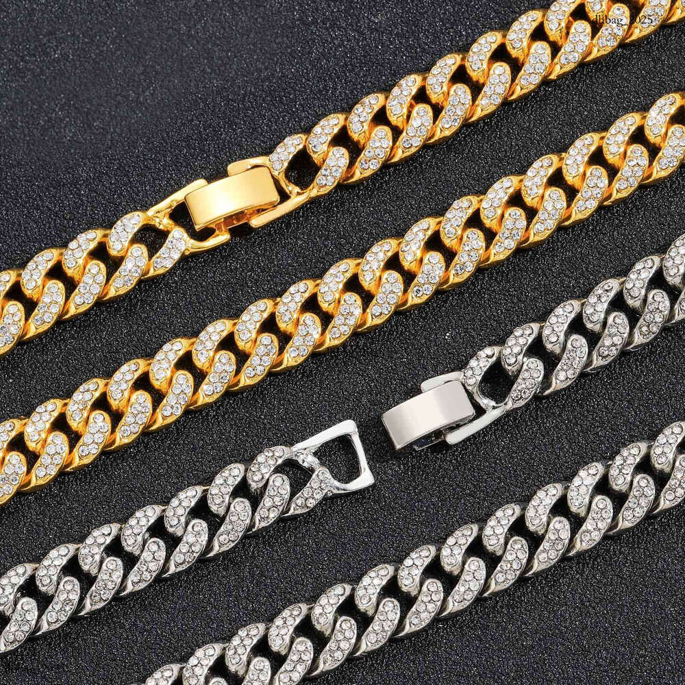 Necklace 9mm Double Row Cuban Chain Full Dia Trendy Brand Unisex Personality Hip Hop Accessories