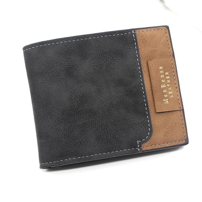 Menbense New Men's Short Wallet Matte Gold Stamping Print 70% Off Loose-leaf Men's Luxury Bag Short Wallet