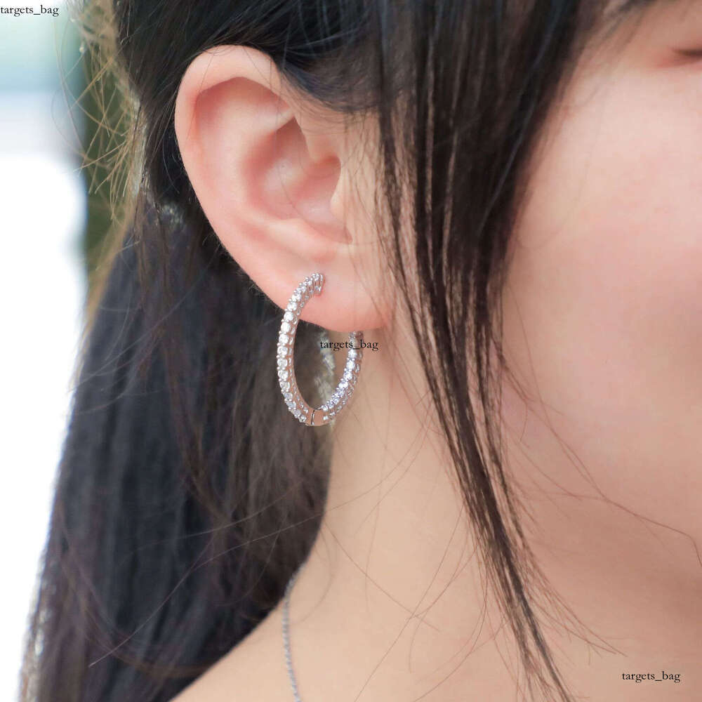 Round Women's with Zircon Inlay Real Gold Plated Shiny Earrings