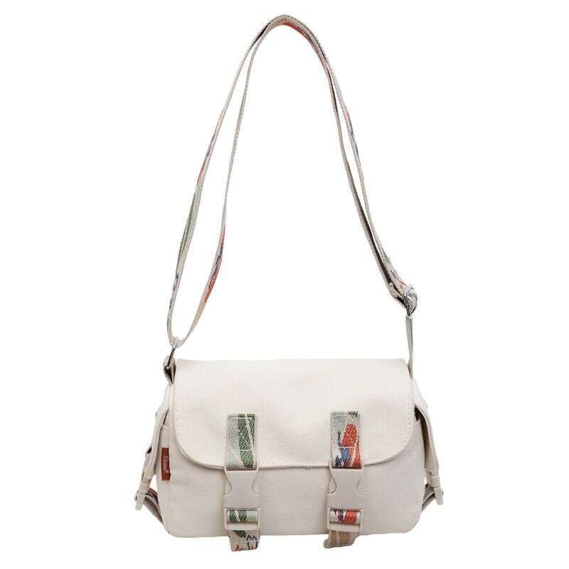 New Simple Canvas Niche Design Shoulder Large Capacity Flip Cover Handbag Fashion Trend Women's Crossbody Bag