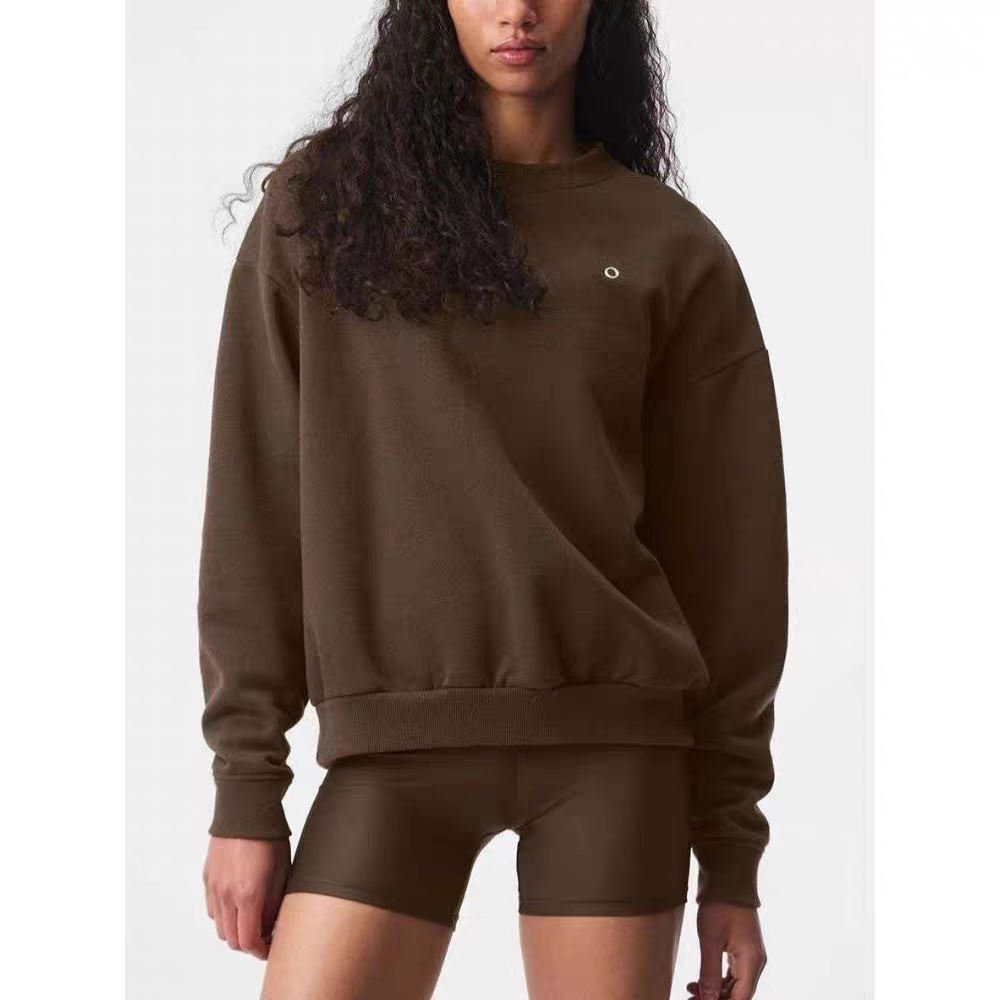 Women's Sweatshirts O Neck Solid Black Red Classic Letter Loose Casual Sports Pullovers Fashion Long Sleeve Hoodies for Women