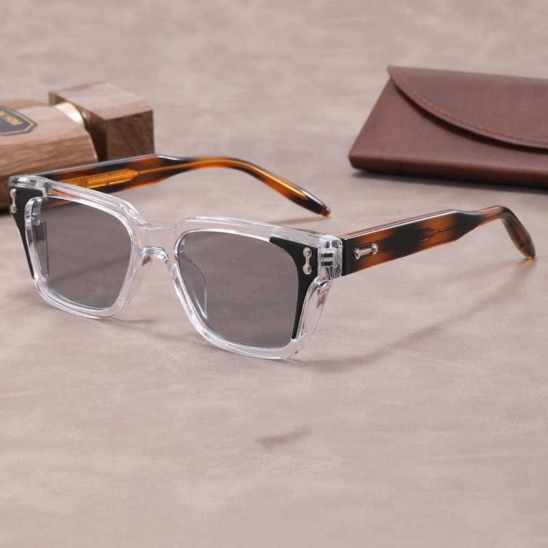 Square Sunglasses Men Steampunk Vintage Women Cyberpunk Thick Glasses Clear Punk Retro Goggles Gothic Y2K Futuristic Cool INS Niche High-end Sturdy Me