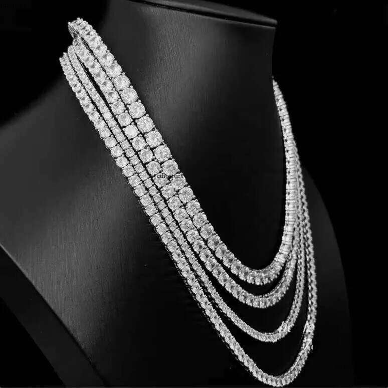 Custom Sterling Sier 3mm 4mm 5mm 6mm Hip Hop VVS Moissanite Tennis Chain