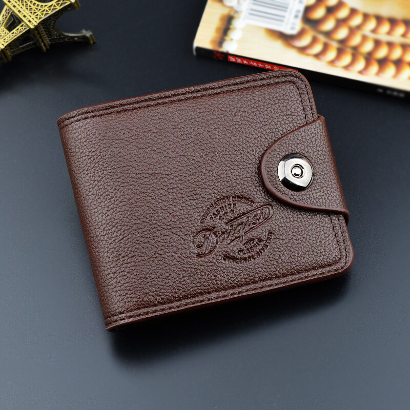 Designer Bag New Men's Wallet Short Fashion Magnetic Buckle Multi-card Slot Large Capacity Lychee Pattern Luxury Bag Leather Wallet