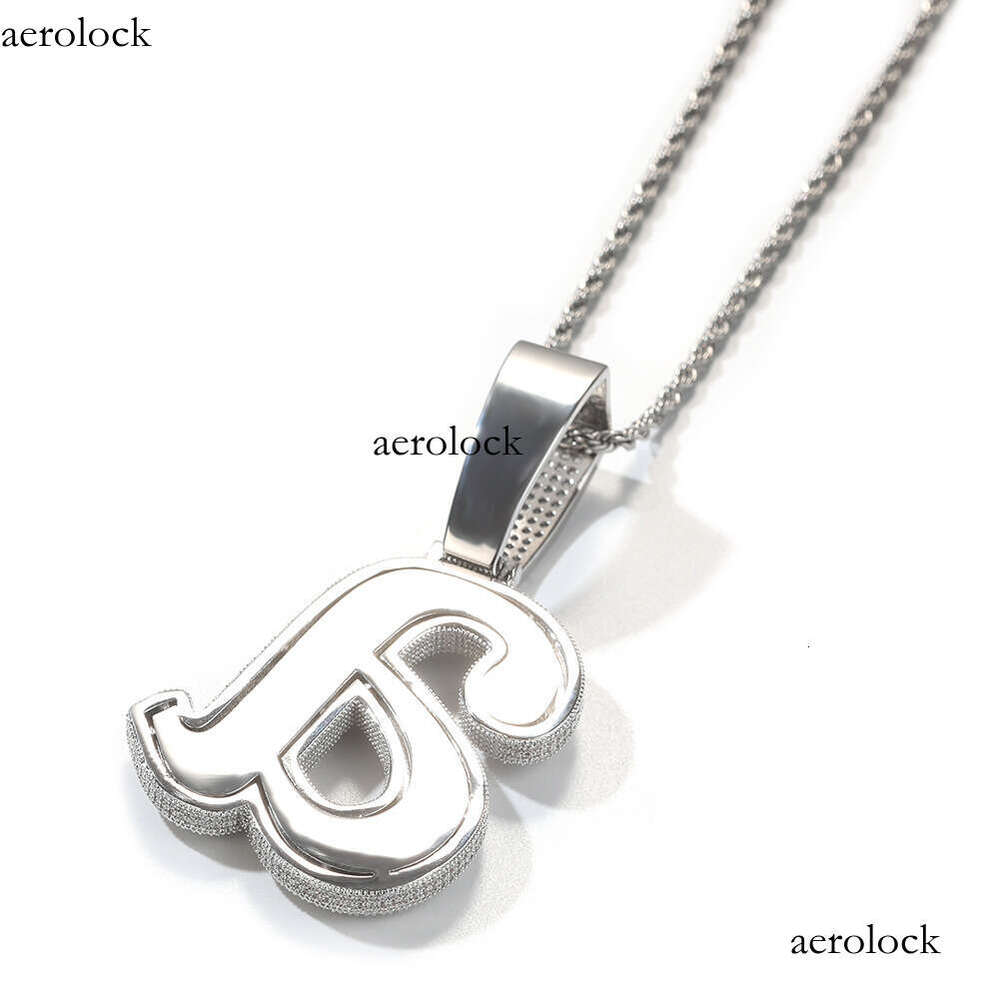 Hip Hop Necklace Letter A Fashion Trend Kendrick Lamar Style Sterling Silver Inlaid Moissanite chain Creative Pendant