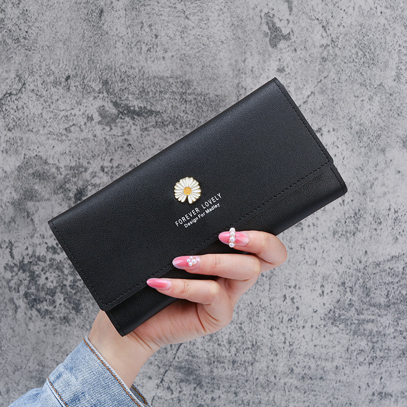 Luxury Bag 2025 Korean Style New Women's Long Zipper Wallet Large Capacity Simple Daisy Versatile Clutch Phone Bag