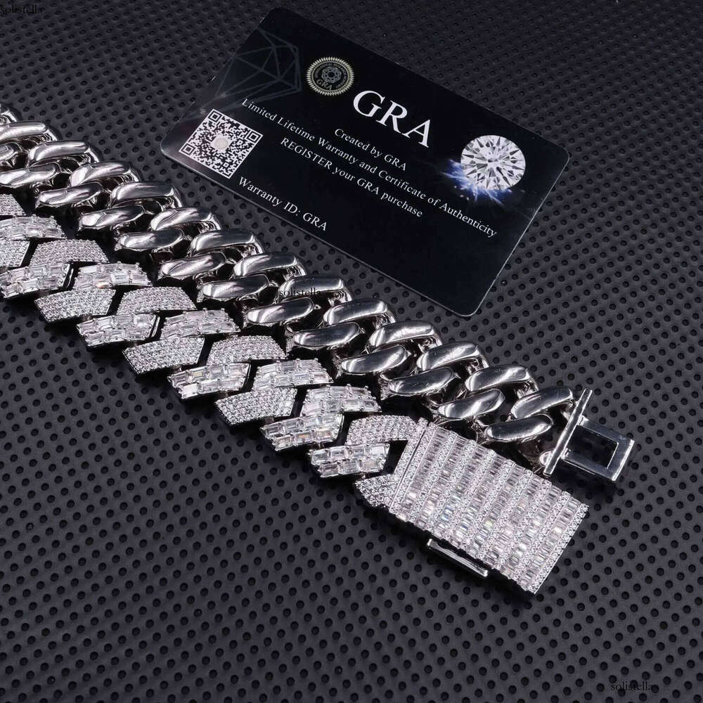 Pass Tester Gra Moissanite Dia Sterling Sier Custom Cuban Link Chain for Rapper Hip Hop Necklace