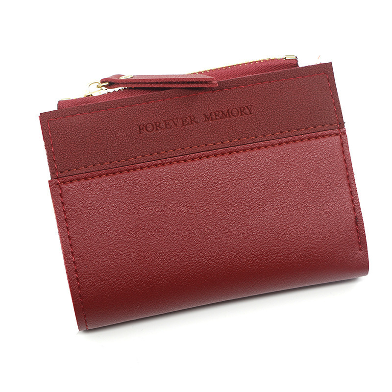 Fashion New Women's Short Wallet Color-block Short Leather Wallet Tassel Zipper Multi-card Slot Coin Luxury Bag Purse Card Holder Coin Bag