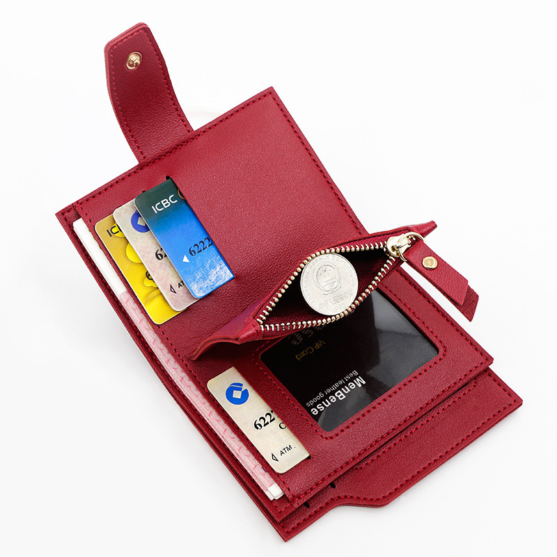 Fashion Coin Purse Personalized Wallet Women's Short Card Holder Buckle Women's Wallet Multifunctional Luxury Bag Leather Wallet Multiple Ca