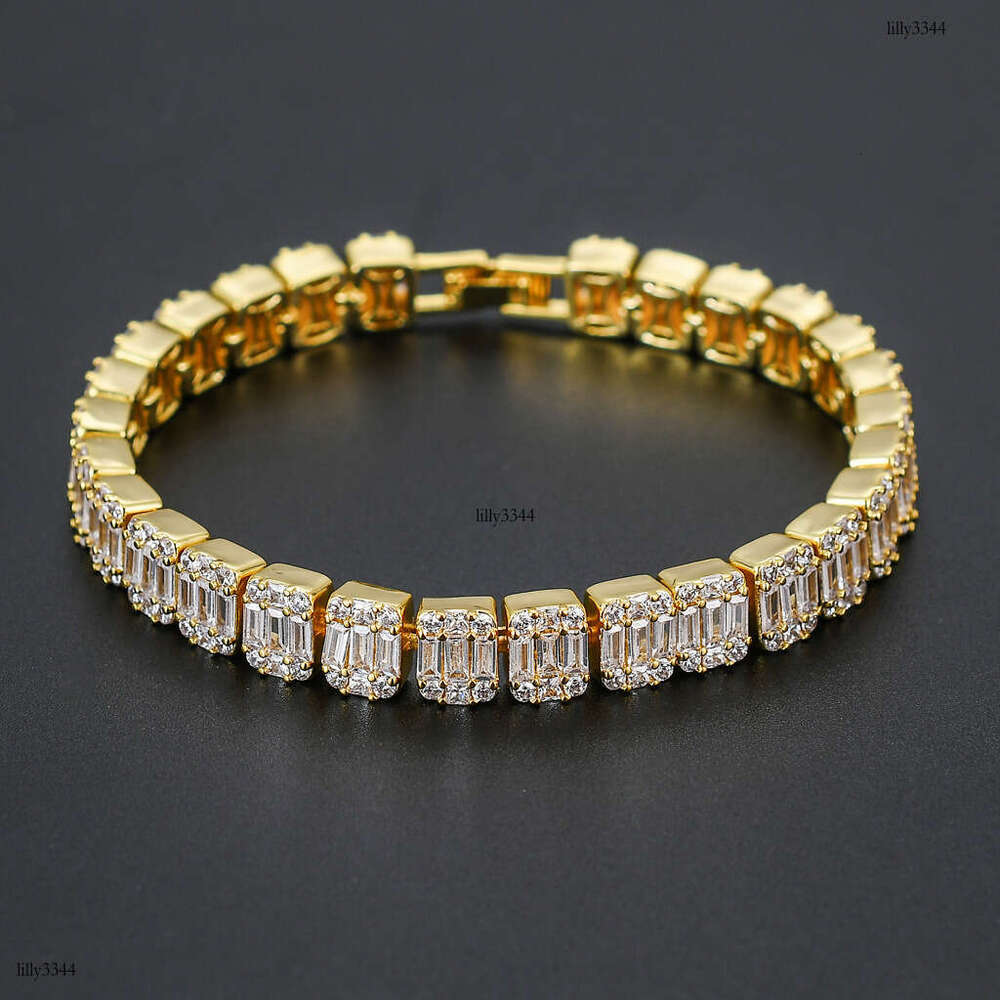 9mm Cubic Hip-Hop Necklace T-Cubic Moissanite chain Mixed Inlay Dominant Men's Collarbone Chain