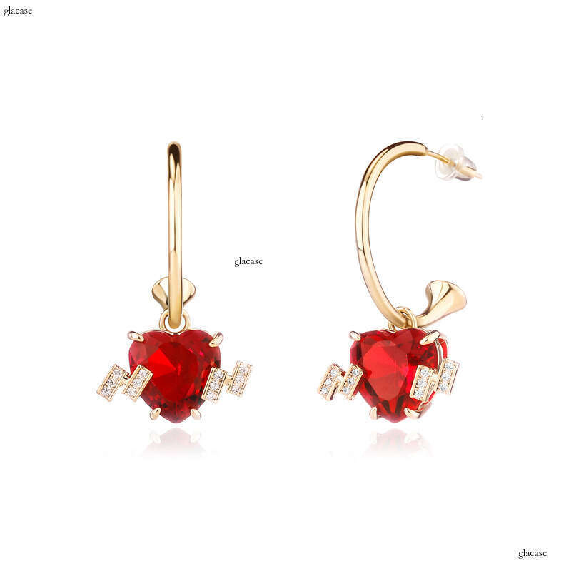 Heart Zircon Pendant Earrings for Women, Minimalist Style, Simple and Unique Stud Earrings, Exquisite High-end Temperament Ear Jewelry