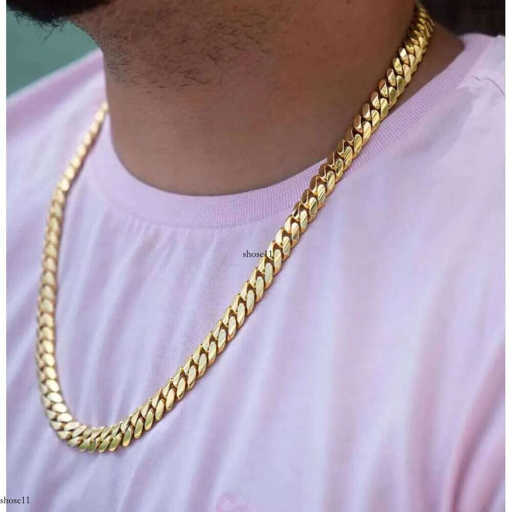 11Mm Miami K Chain Sterg Hip Hop Curb Sier Rapper Men Cuban Necklace