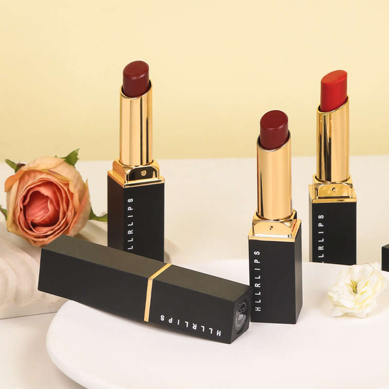 HLLR Black Gold Tube Matte Finish Long-lasting Lip Gloss Student Moisturizing Lipstick Makeup Free shipping Free shipping