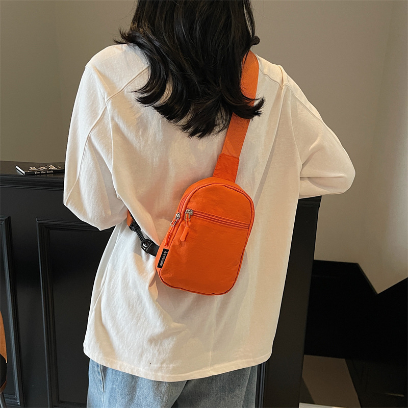 Japanese Style INS Solid Designer Bag Color Lightweight Simple Outdoor Portable Casual Phone Bag Sports Single Shoulder Crossbody Bag Chest Bag Luxury