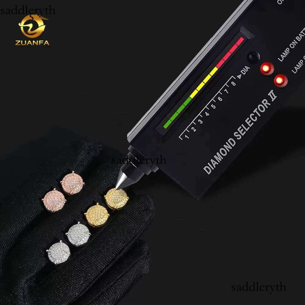 Iced Out Jewelry Fashion Hip Hop Style VVS Moissanite Sterling Sier Dia Stud Earrings 0b 11