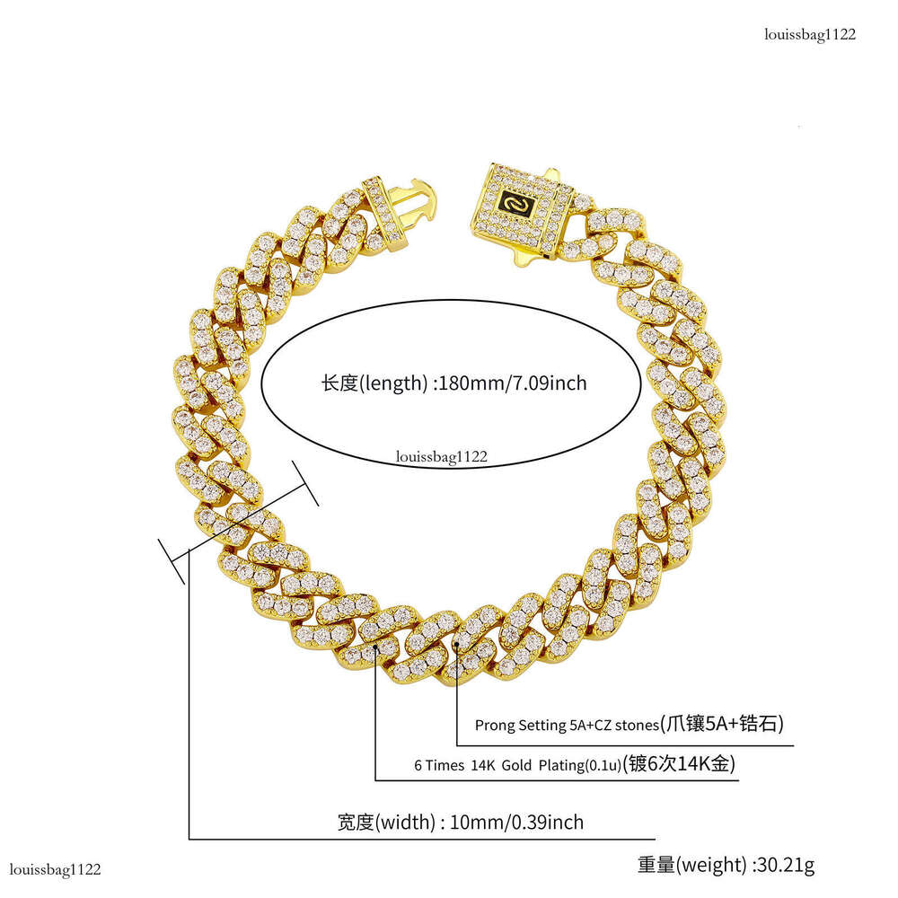 Hip Hop 9mm Single Row Zircon Cuban Bracelet Simple Personality Couple Anklet Jewelry for Women