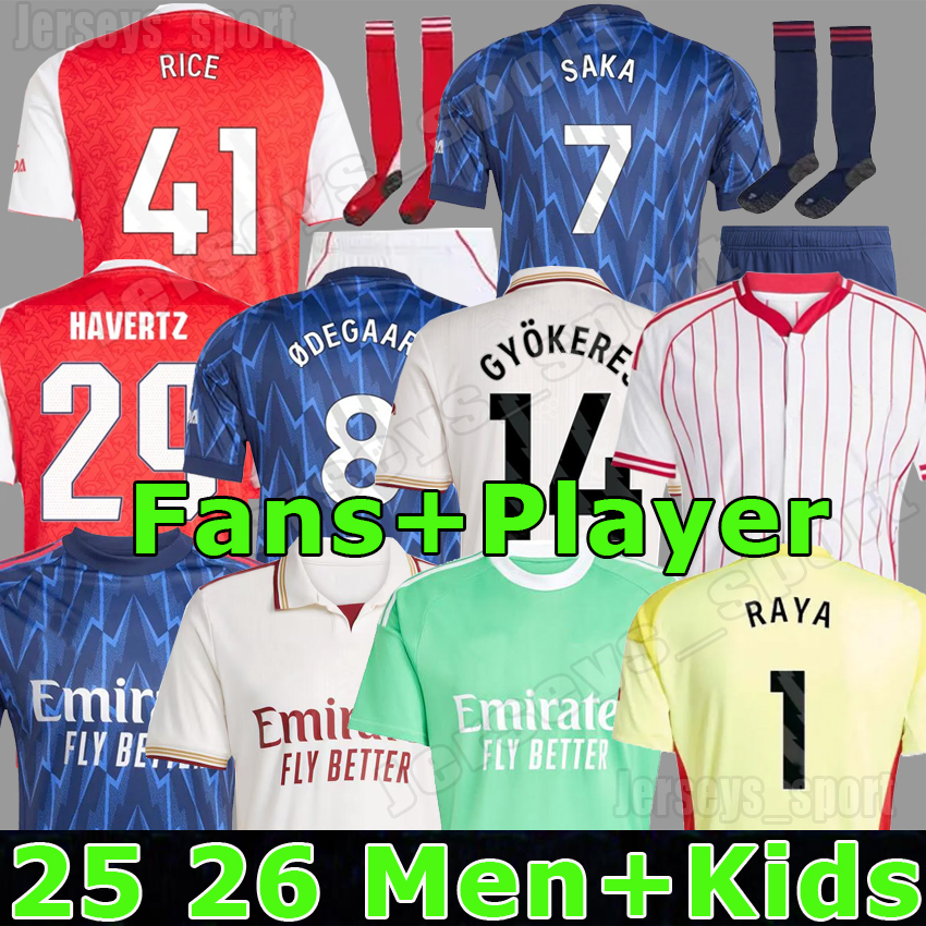 24 25 26 CALAFIORI soccer jerseys RICE SAKA Fans Player MADUEKE ZUBIMENDI RUSSO 2024 2025 football shirt Men Kids ODEGAARD SAMBI VIEIRA Gyokeres HAVERTZ Lewis-Skelly