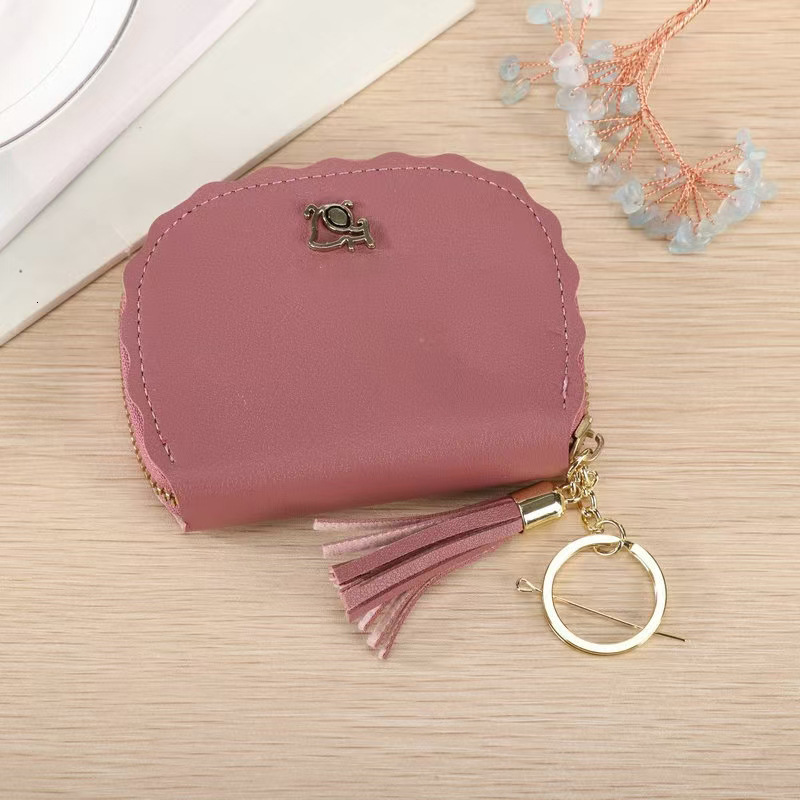 Minimalist Coin Purse Tassel Luxury Bag Card Holder Cute Personality Mini Women Korean Multi-color Fresh Large Capacity Handbag