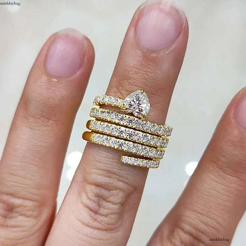 2025 Choucong Brand New Wedding Rings Fashion Jewelry Gold Fill Heart Shape 5A Cuic Zircon CZ Dia Party Eternity Women Cross Ring For Lover Gift