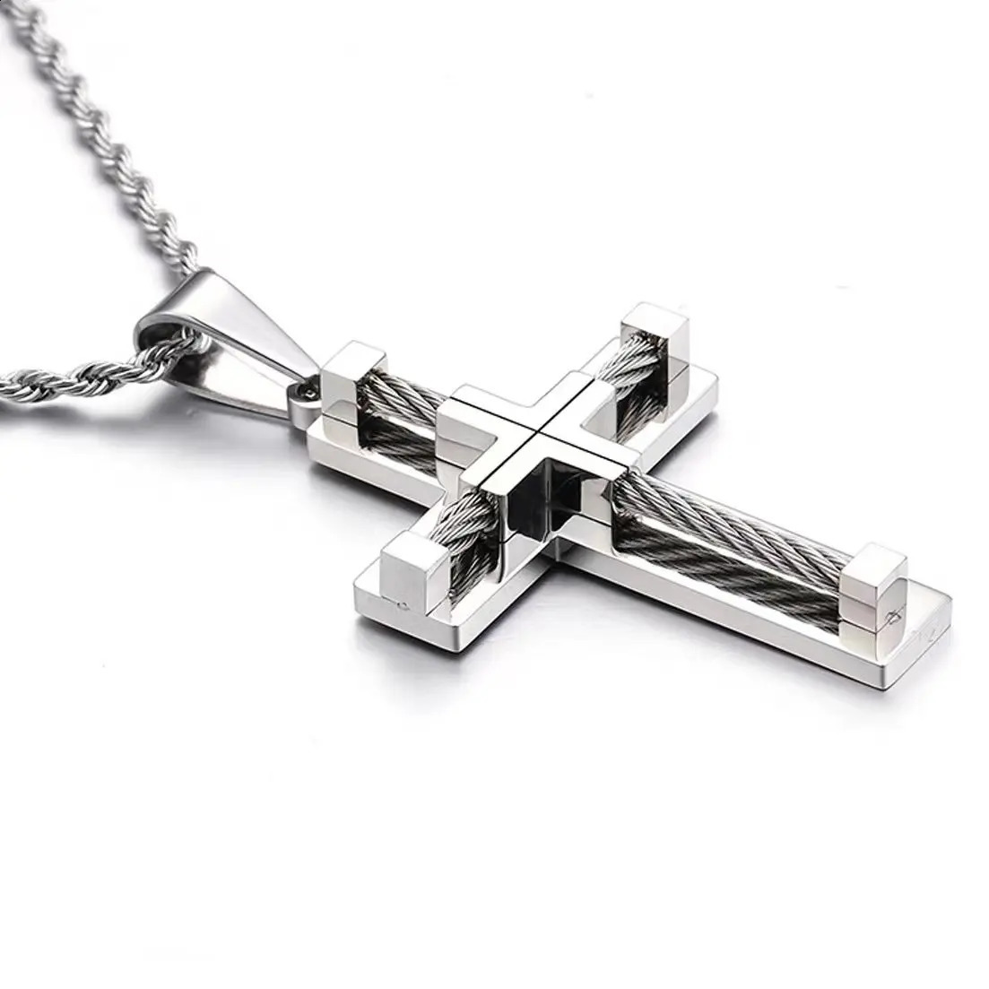 Arrival Stainless Steel Necklace For Men Vintage Cross Pendant Hip Hop Cool Pendant Necklace Chain Fashion Jewelry 250805