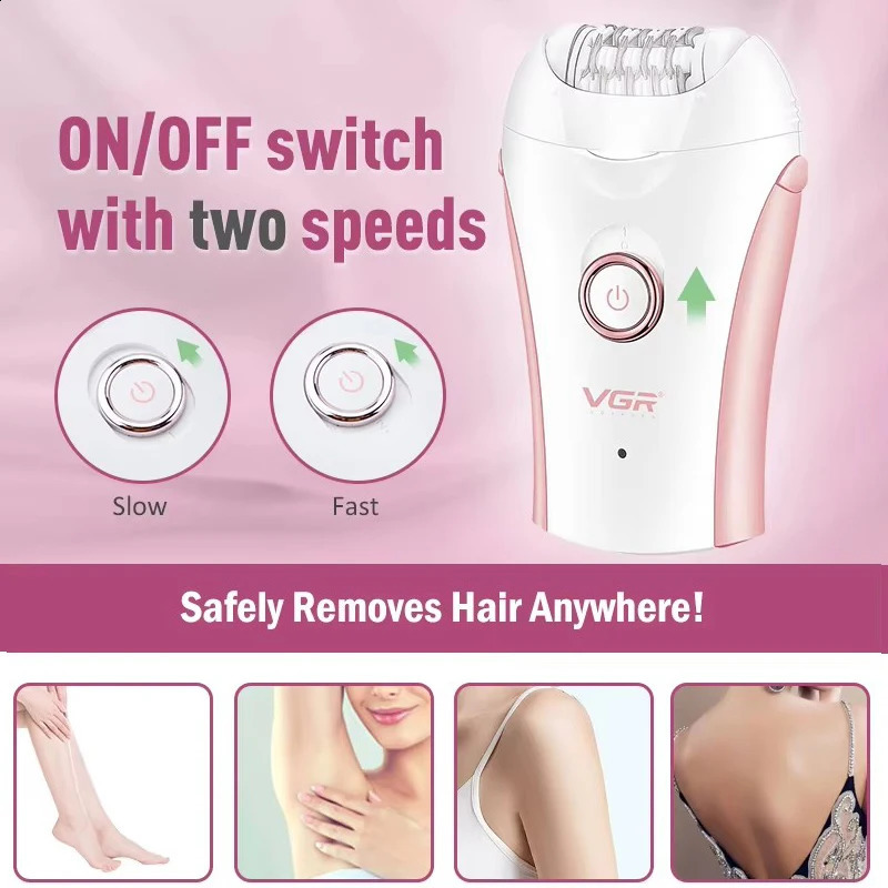 VGR Rechargeable Women Epilator Electric Female Epilator For Face Hair Removal Machine For Legs Body Bikini Hair Remover 250805