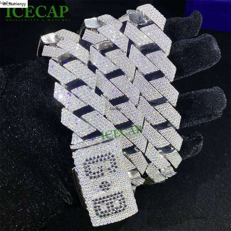 Factory Price Hip Hop Jewelry 23mm Solid Sier GRA VVS Iced Out Moissanite Dia Miami Cuban Link Chain Necklace for Men