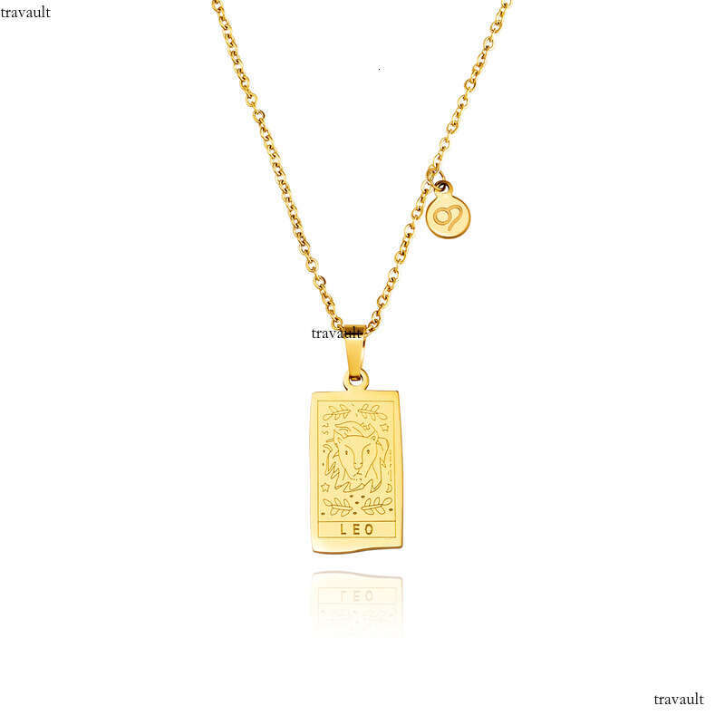 Ins Twee Constellations Double-Sided Pendant Personality Clavicle Necklace Jewelry Hip-Hop