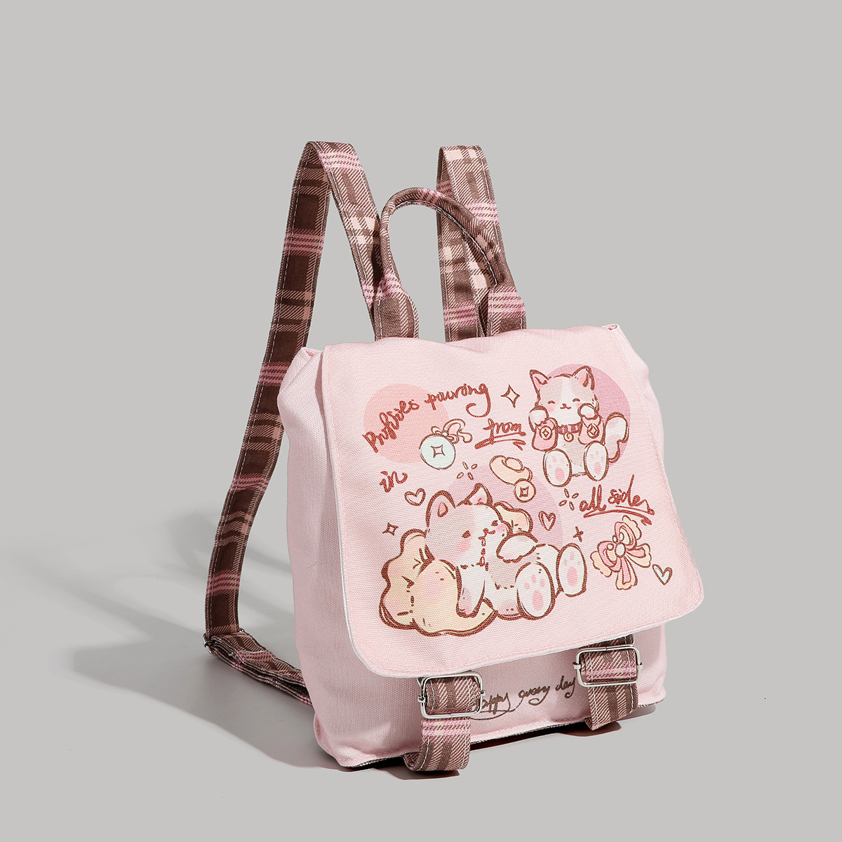 Student Party Large Capacity Cute Canvas Backpack Casual Double Shoulder Bag ddmymoon