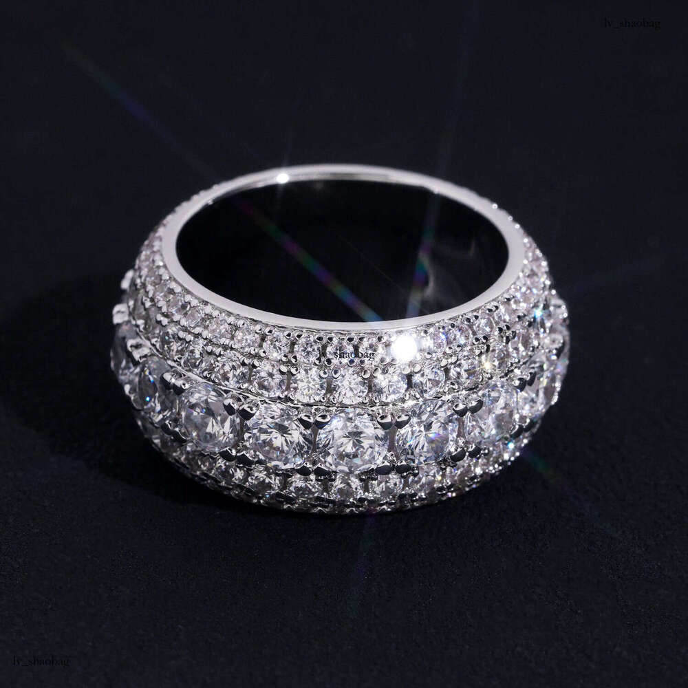 Hip-hop Unisex Electroplated Sterling Silver and Zirconia Round Personality Fashion Straight Ring