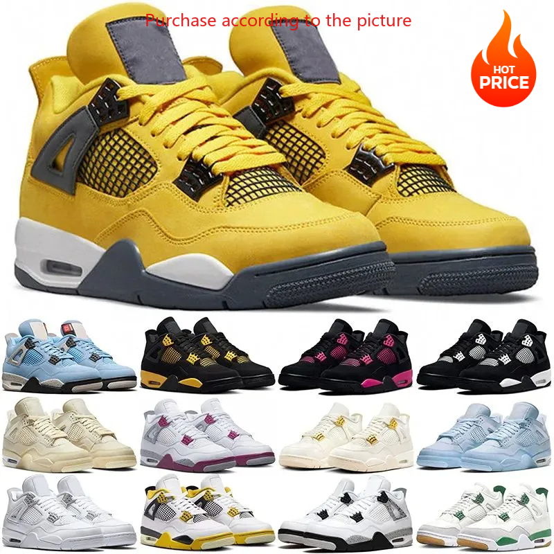 Designer Men Women 4S Basketball Shoes Sneaks Panda Military Black Cat White Oreo Red Thund Cool Grey Pine Green Metallic Gold Outdoor Sports Trains shoes men