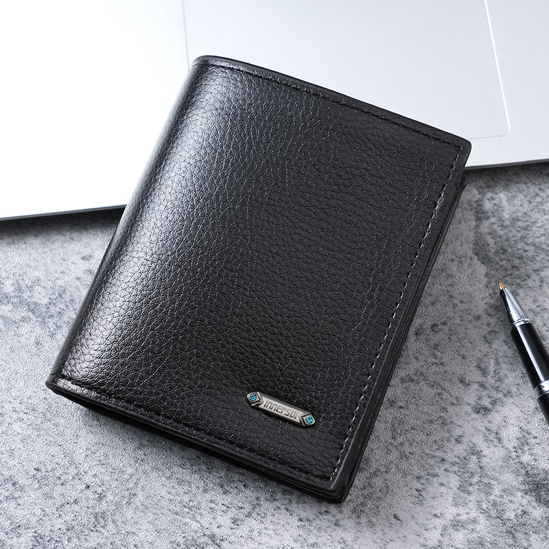 Large Stock PU Wallet With Vertical Closure For Men Simple Casual Men's Luxury Bag Coin Purse Short Wallet For Men
